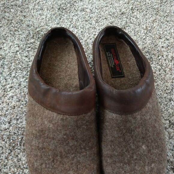 Haflinger Womens 41 Slip On Mule Clogs Wool Wedge Brown Tan - Picture 8 of 13